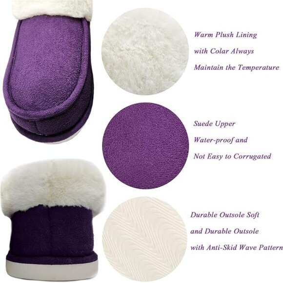 Winter Warm Faux Suede Plush Slippers - Picture 4 of 5